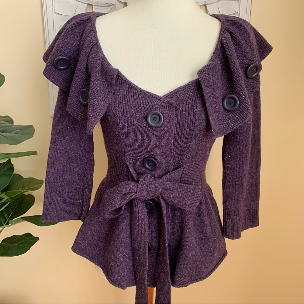 Anthropologie Purple Cardigan
